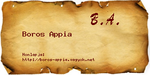 Boros Appia névjegykártya